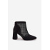 Dámske čižmy na opätku s sieťkou D A LZ52 944 čierne