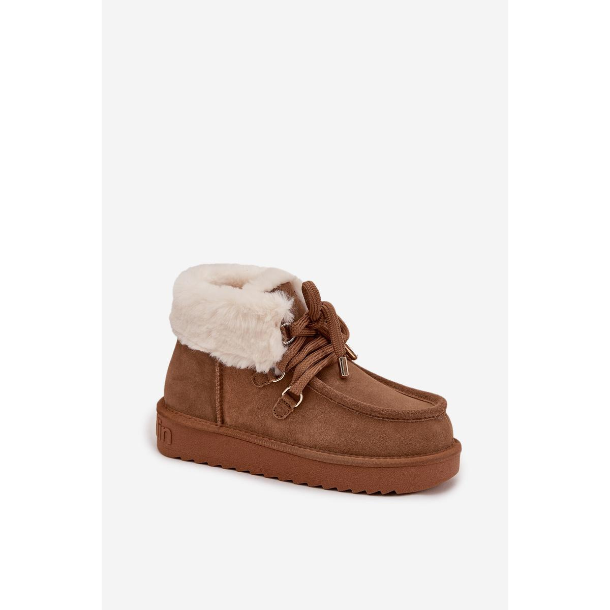 Dámske snehule z prírodného semišu D.Franklin DFSH375006 Camel - Odtiene hnedej a béžovej