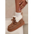 Dámske snehule z prírodného semišu D.Franklin DFSH375006 Camel - Odtiene hnedej a béžovej
