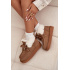 Dámske snehule z prírodného semišu D.Franklin DFSH375006 Camel - Odtiene hnedej a béžovej