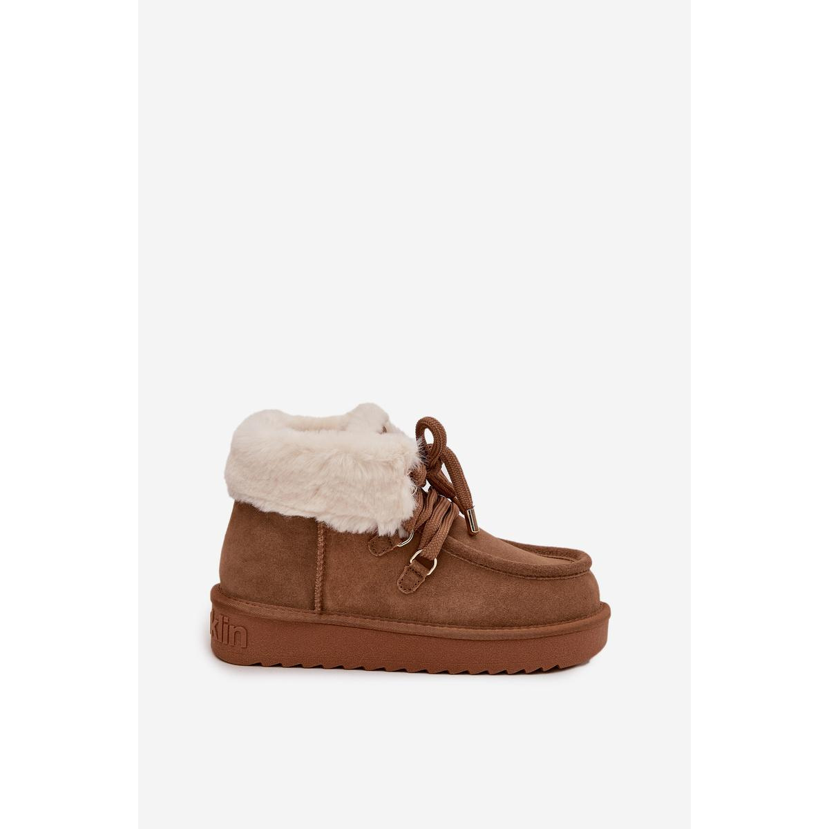 Dámske snehule z prírodného semišu D.Franklin DFSH375006 Camel - Odtiene hnedej a béžovej