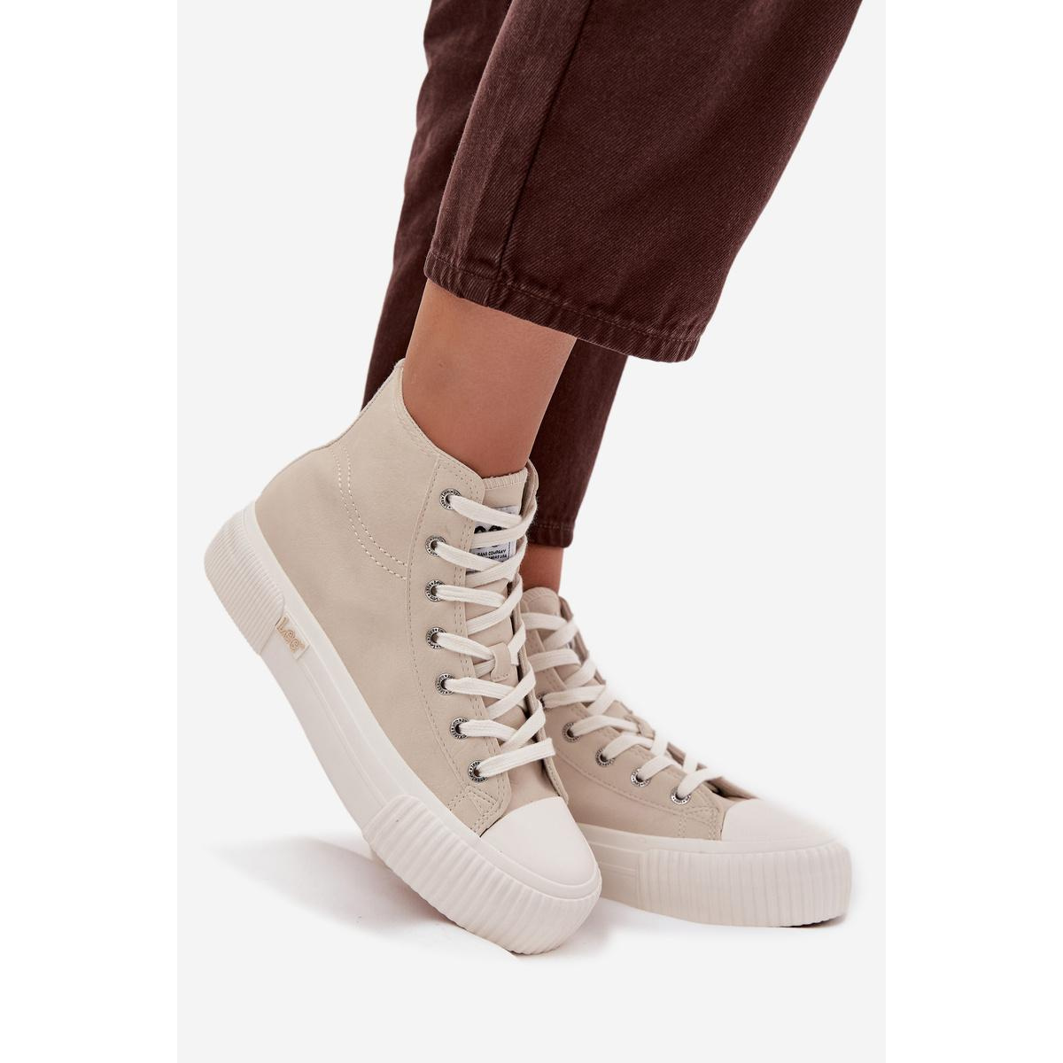 Dámske tenisky Na platforme LEE 50253002.35E ISLA WOMEN MID Béžové