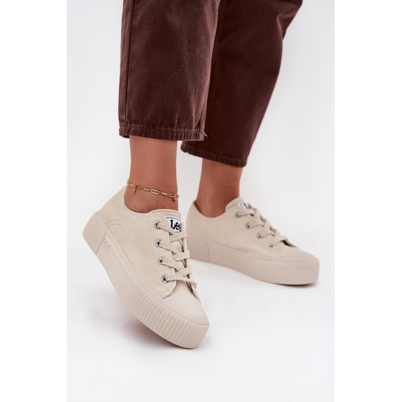 Dámske tenisky na platforme LEE ISLA C WOMEN LOW 50253001.35E Béžové - Béžová