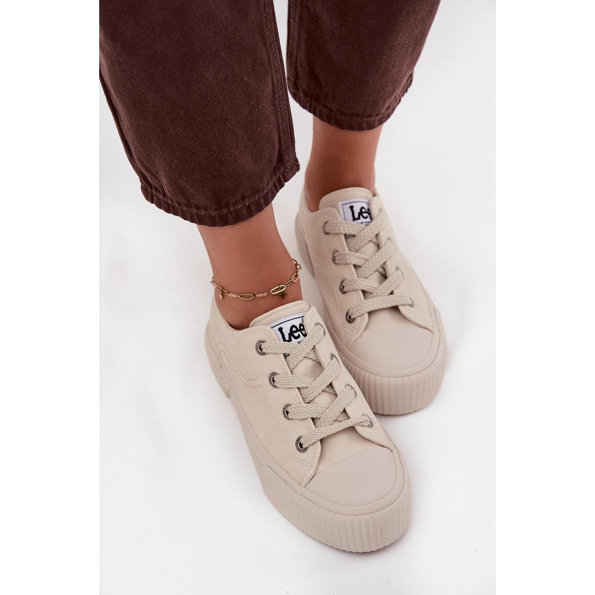 Dámske tenisky na platforme LEE ISLA C WOMEN LOW 50253001.35E Béžové - Béžová