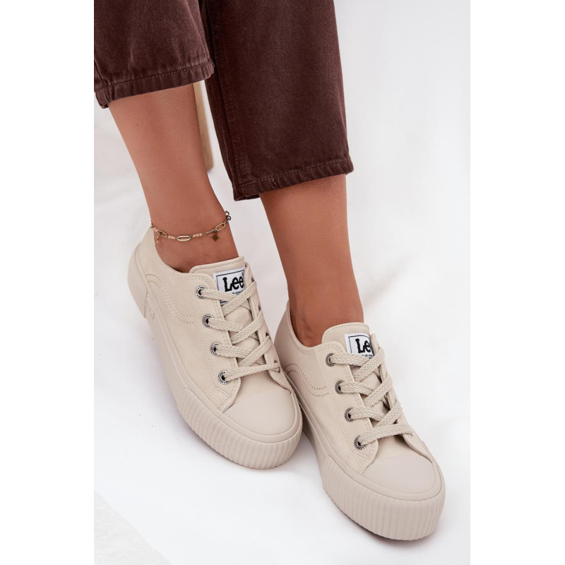 Dámske tenisky na platforme LEE ISLA C WOMEN LOW 50253001.35E Béžové - Béžová