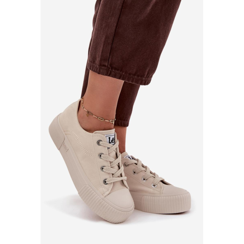 Dámske tenisky na platforme LEE ISLA C WOMEN LOW 50253001.35E Béžové - Béžová