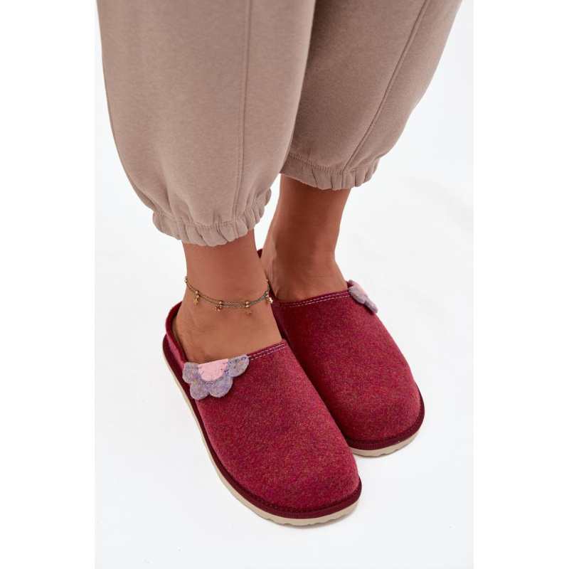 Dámske papuče s kvetom Inblu CS000043 Bordeaux - Odtiene ružovej
