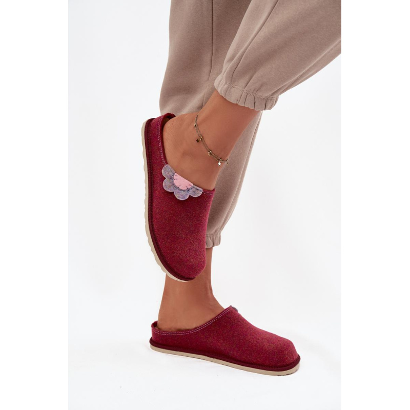 Dámske papuče s kvetom Inblu CS000043 Bordeaux - Odtiene ružovej