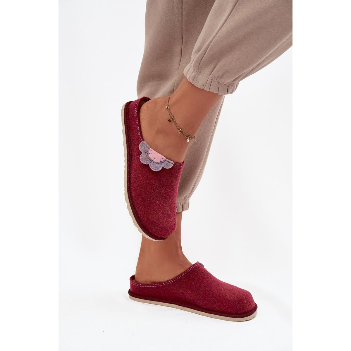 Dámske papuče s kvetom Inblu CS000043 Bordeaux - Odtiene ružovej