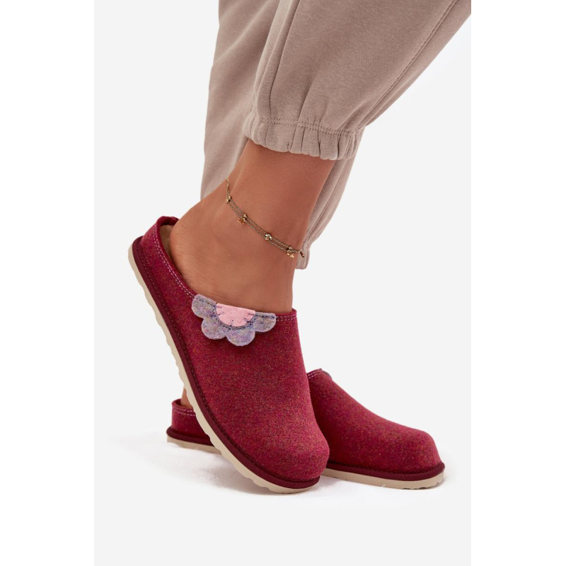 Dámske papuče s kvetom Inblu CS000043 Bordeaux - Odtiene ružovej