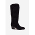 Dámske Kožené Kováčske Topánky Na Päť Z Eko Semišu Čierne Esmira - Čierna