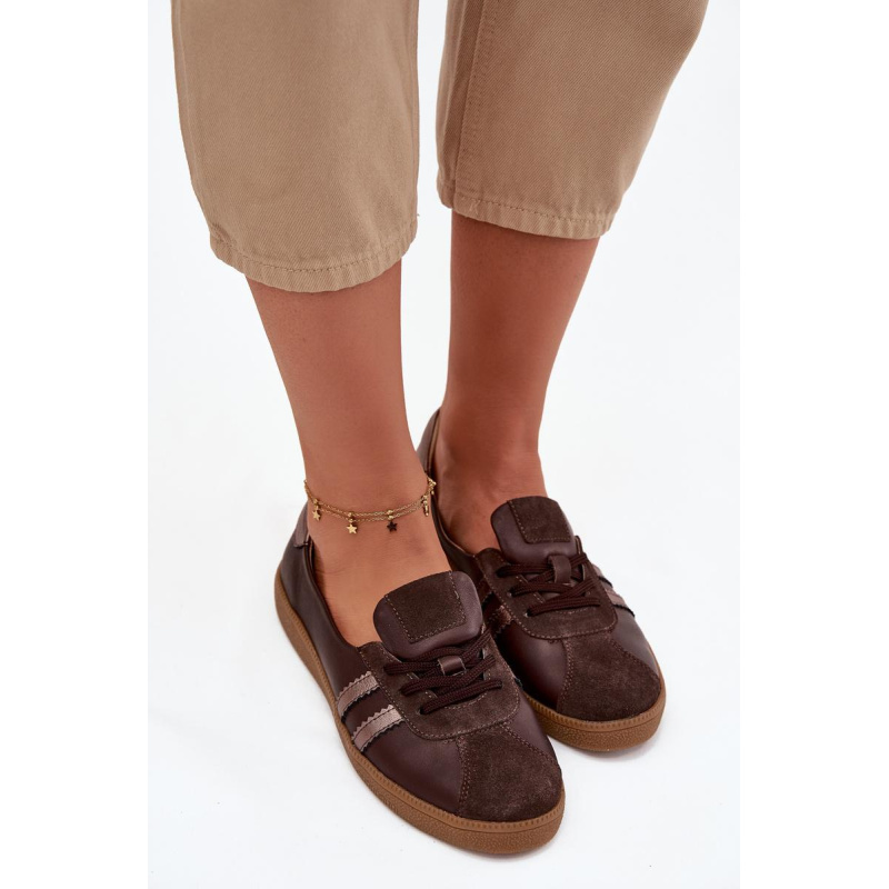 Kožené semišové dámske barefoot topánky Zazoo N1341 čokoládové - Odtiene hnedej a béžovej