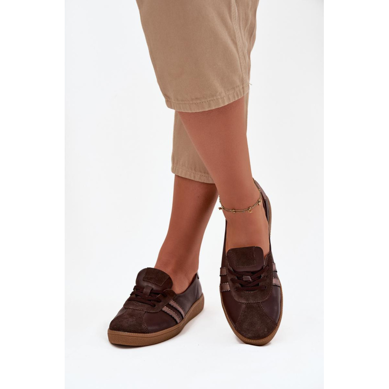 Kožené semišové dámske barefoot topánky Zazoo N1341 čokoládové - Odtiene hnedej a béžovej