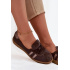 Kožené semišové dámske barefoot topánky Zazoo N1341 čokoládové - Odtiene hnedej a béžovej
