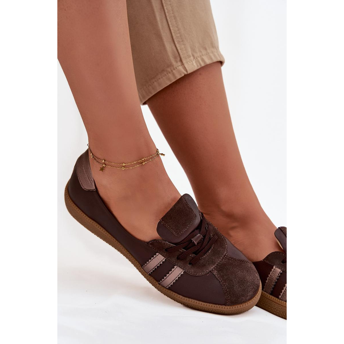 Kožené semišové dámske barefoot topánky Zazoo N1341 čokoládové - Odtiene hnedej a béžovej