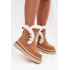 Ženské snehové topánky z prírodného semišu Lee Cooper LCJ-25-01-3738 Camel