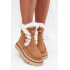 Ženské snehové topánky z prírodného semišu Lee Cooper LCJ-25-01-3738 Camel