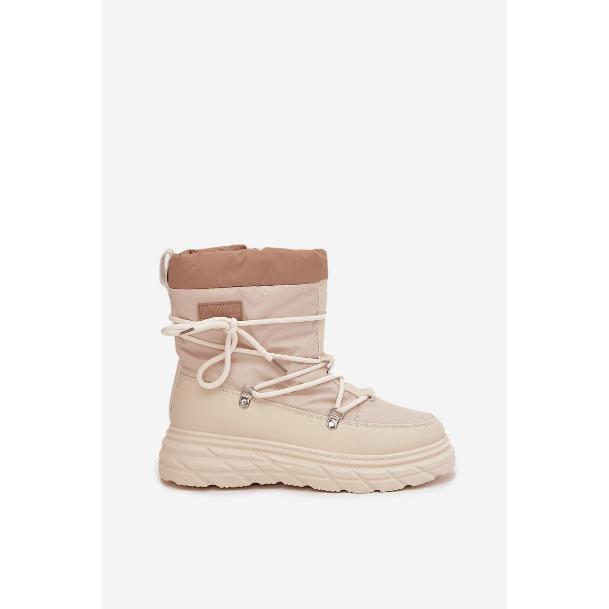 Ženské snehule na zips Lee Cooper LCJ 25 44 3931 béžové Ženské snehule - Béžová