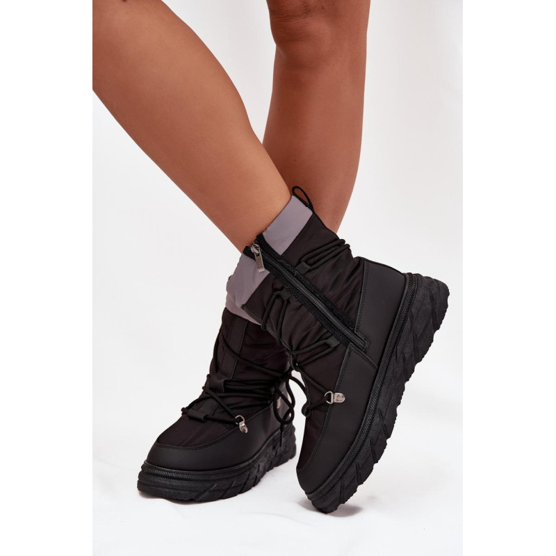Dámske zimné čižmy na zips Lee Cooper LCJ-25-44-3930 Čierne - Čierna