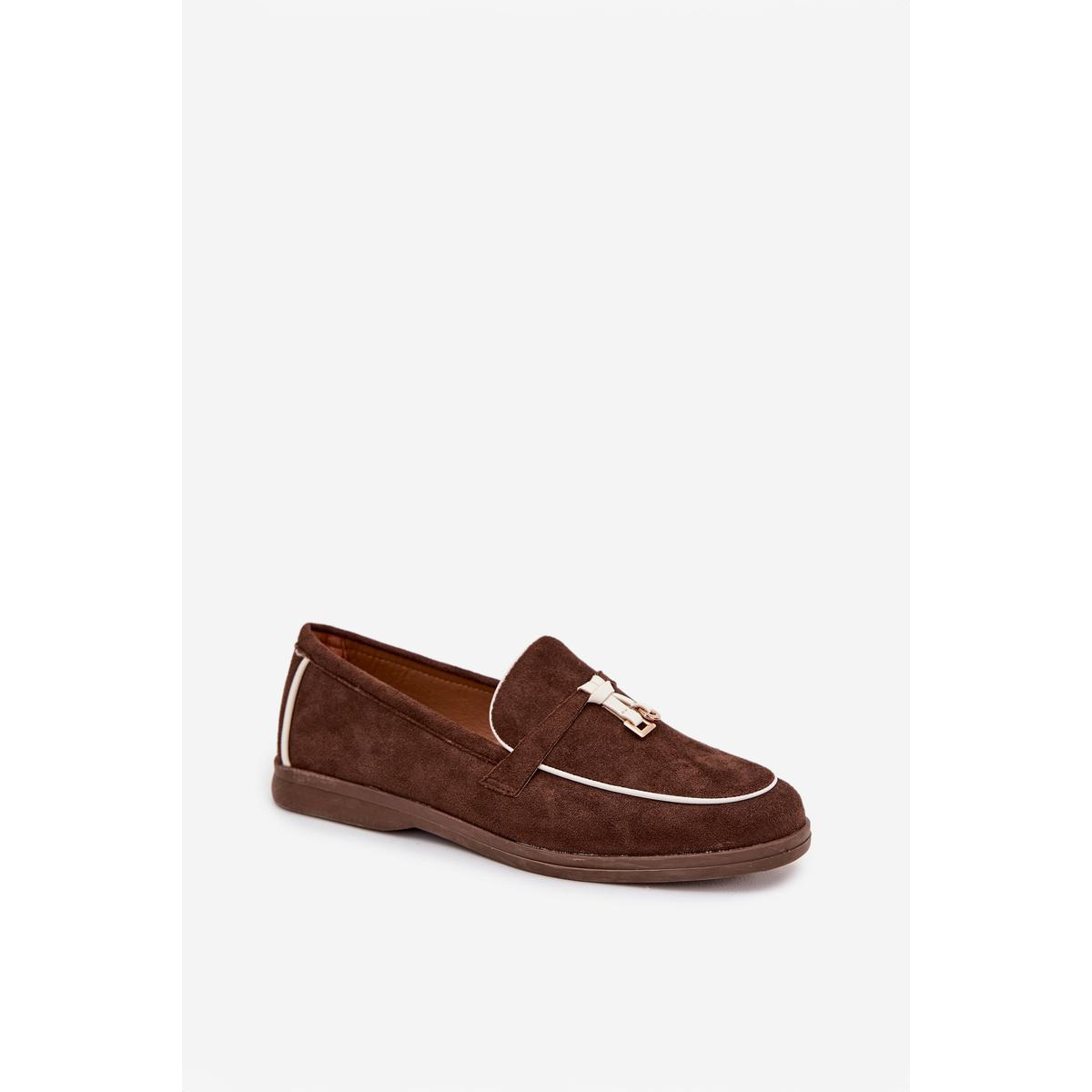 Mokasíny Loafers Ženy Z Eko Zamatové Hnedé Darwen - Odtiene hnedej a béžovej