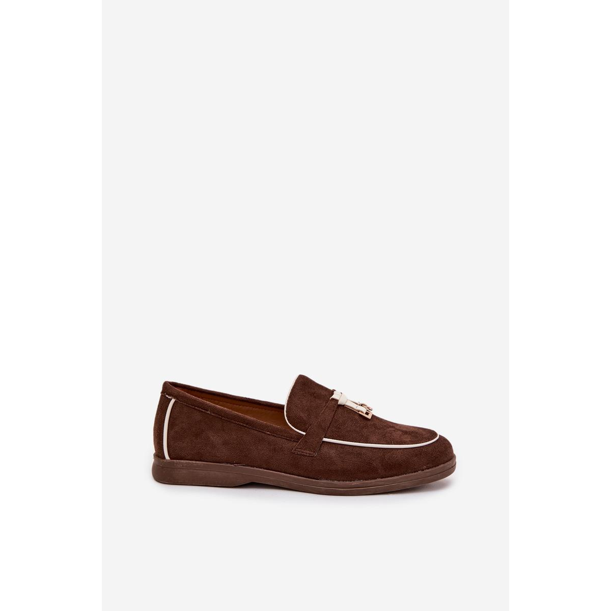Mokasíny Loafers Ženy Z Eko Zamatové Hnedé Darwen - Odtiene hnedej a béžovej