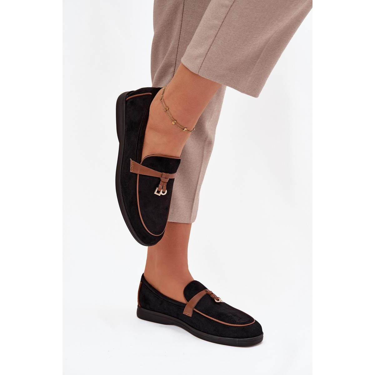 Mokasíny Loafers Ženy Z Eko Semiše Čierne Darwen - Čierna