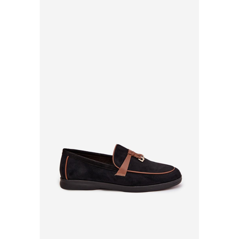 Mokasíny Loafers Ženy Z Eko Semiše Čierne Darwen - Čierna