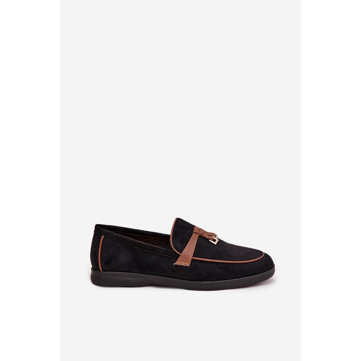 Mokasíny Loafers Ženy Z Eko Semiše Čierne Darwen - Čierna