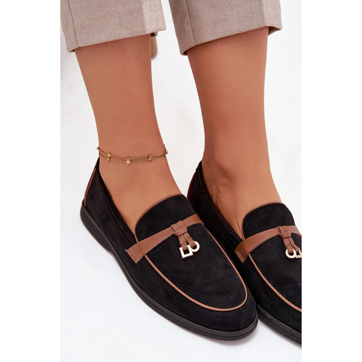 Mokasíny Loafers Ženy Z Eko Semiše Čierne Darwen - Čierna