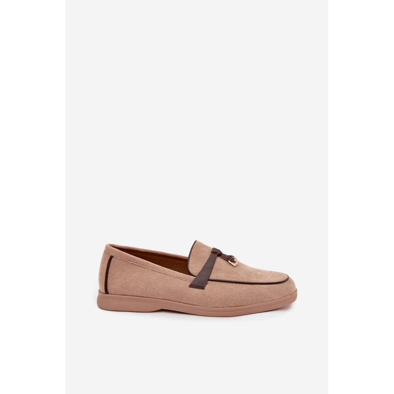 Mokasíny Loafers Ženy Z Eko Semiš Bež Darwen - Béžová