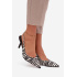 Lodičky na opätku Zebra Phelia - Čierna || Biela
