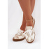 Kožené dámske barefoot topánky Zazoo N1341 bielo-zlaté - Biela || Zlatá