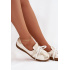 Kožené dámske barefoot topánky Zazoo N1341 bielo-zlaté - Biela || Zlatá