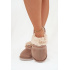Dámske papuče s kožušinkou a výšivkou Khaki Devianne - Béžová